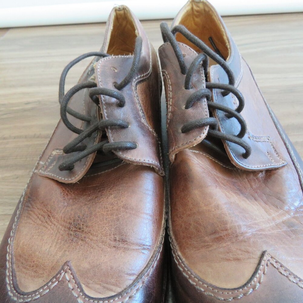 BED STU Bench Made Cobbler Series Wingtip Derby Brogue Shoes Brown Leather 10 - Picture 10 of 16
